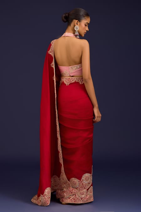 Devnaagri Embroidered Chinniya Silk Saree With Blouse 