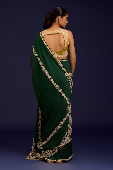 Devnaagri Embroidered Chinniya Silk Saree With Gajji Blouse 