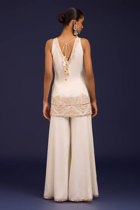 Devnaagri Embroidered Kurta Sharara Set 