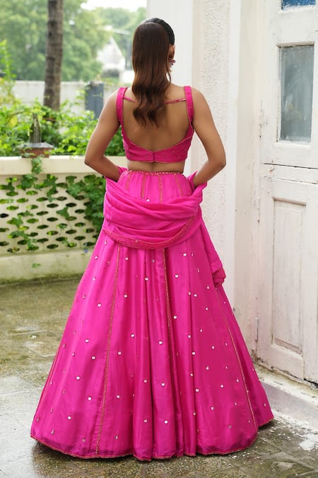 Enamour By Radha Scattered Sequin Embroidered Lehenga Set 