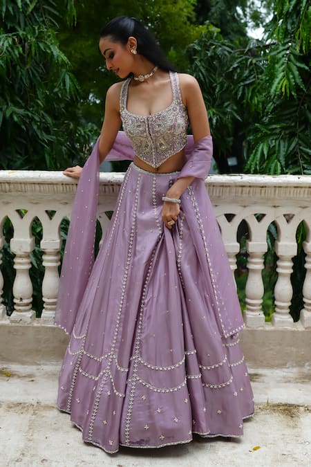 Enamour By Radha Heavy Embroidered Blouse Lehenga Set 