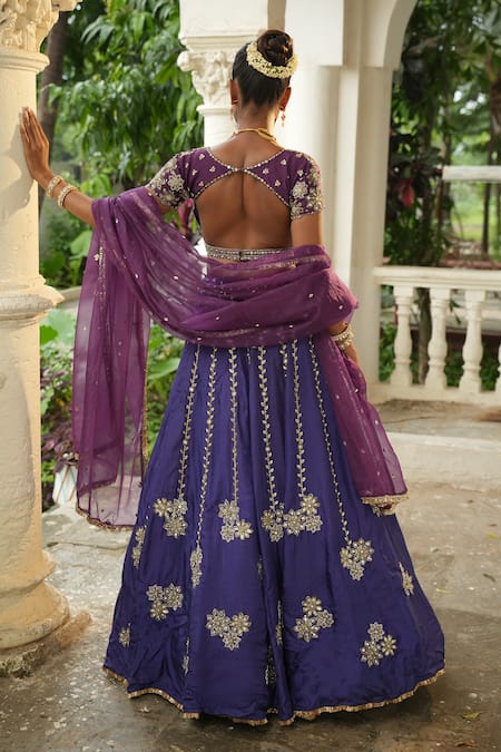 Enamour By Radha Mirror Floral Embroidered Lehenga Set 