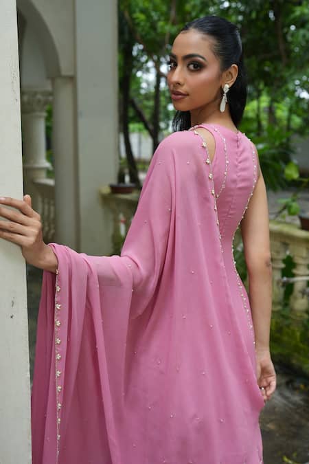 Enamour By Radha Pearl Drop Embroidered Anarkali Set 