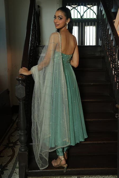 Enamour By Radha Embroidered Strappy Anarkali Set 