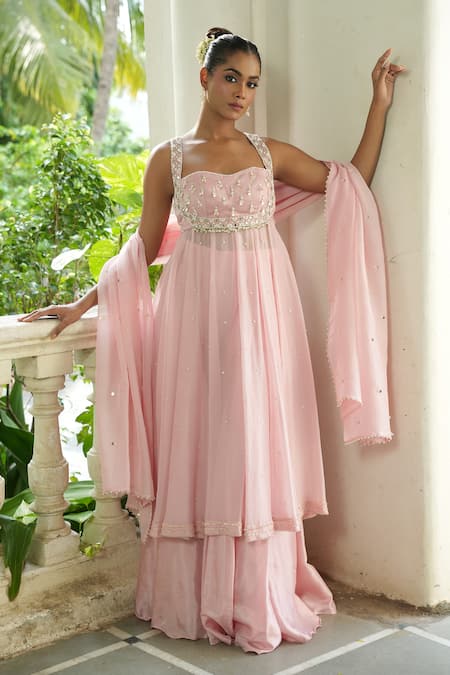 Enamour By Radha Embroidered Anarkali Sharara Set 