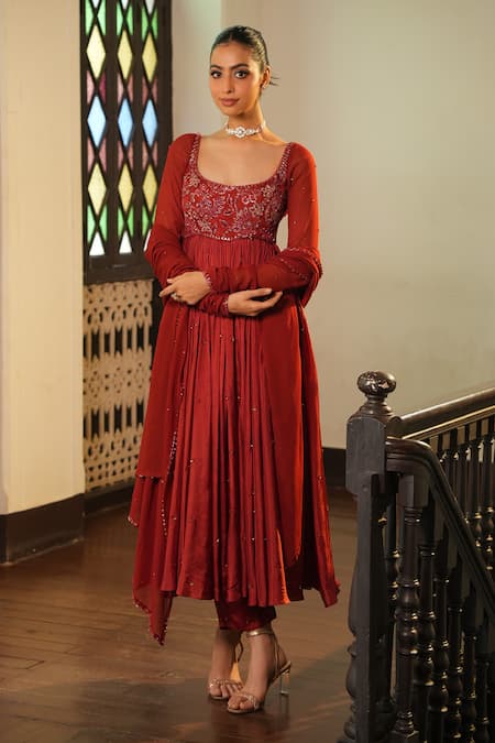 Enamour By Radha Tonal Embroidered Anarkali Set 