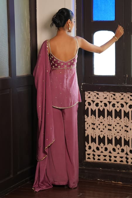 Enamour By Radha Embroidered Strappy Kurta Palazzo Set 