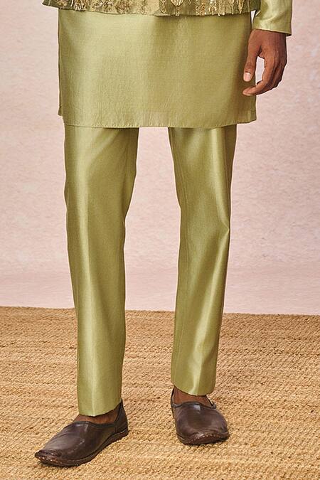 Masaba_Mint Tissue, Silk Embroidery, Sequins Ikrar Hua Embellished Bundi Kurta Set _Online_at_Aza_Fashions