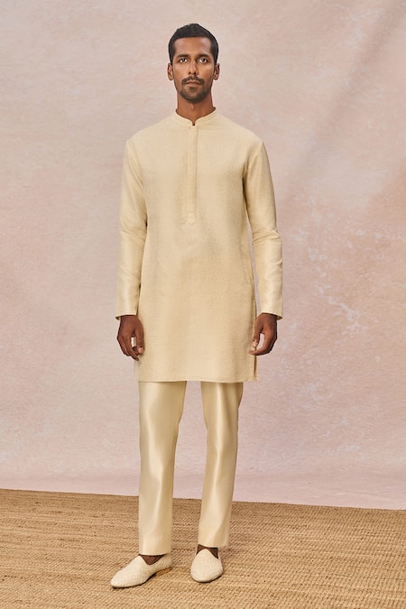 Buy_Masaba_Pink Silk, Jacquard Embroidery, Metallic Thread Gulposh Raja Jacket Kurta Set 