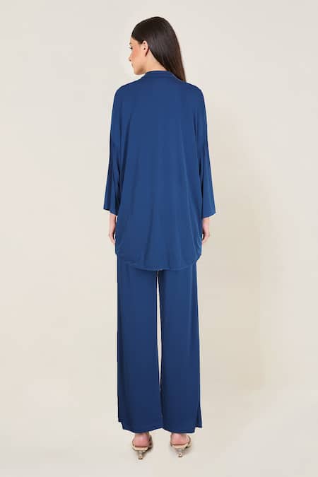 Namrata Joshipura Midnight Bloom Front Open Top & Pant Set 