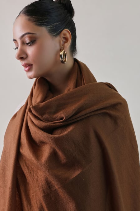 SHAZA Gazala Plain Cashmere Shawl 