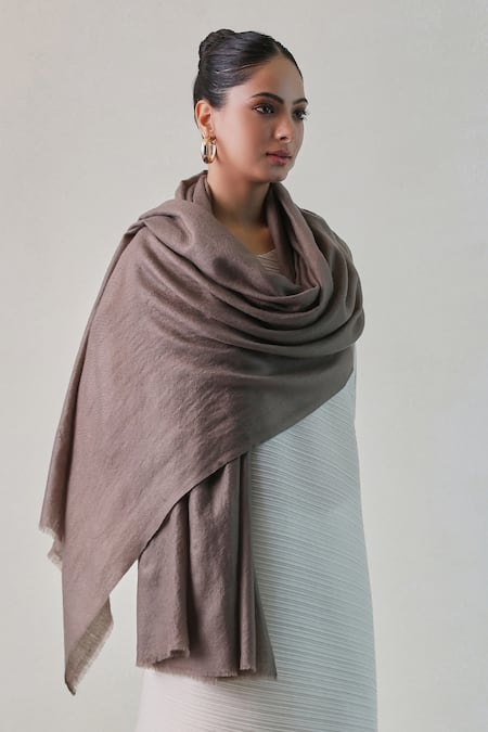 SHAZA Gazala Cashmere Solid Shawl 