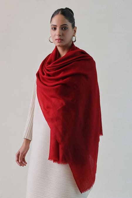 SHAZA Gazala Solid Cashmere Shawl 