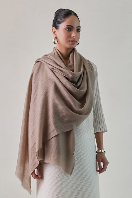 SHAZA Gazala Cashmere Solid Shawl 