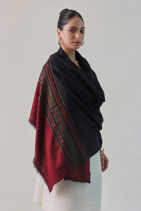 SHAZA Palla Stripe Reversible Stole 