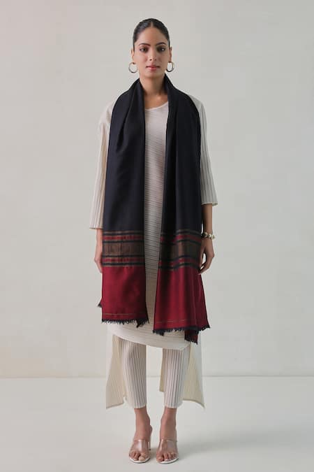 SHAZA Palla Stripe Reversible Stole 