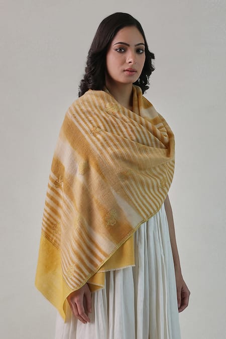 SHAZA Nusrat Handwoven Pashmina Embroidered Stole 
