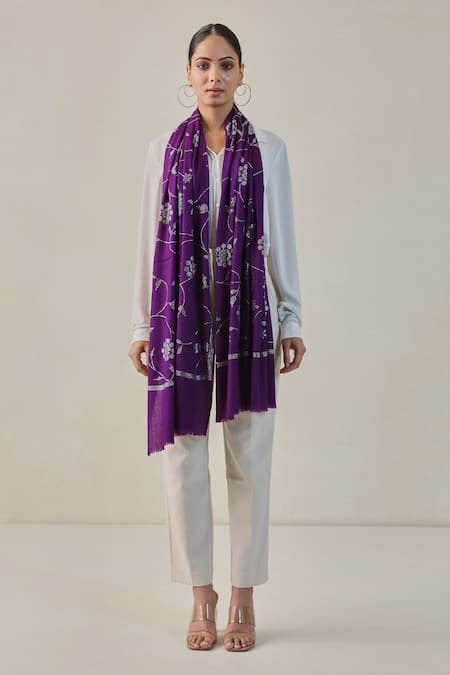 SHAZA Era Of Zaywar Jaal Swarovski Embellished Stole 