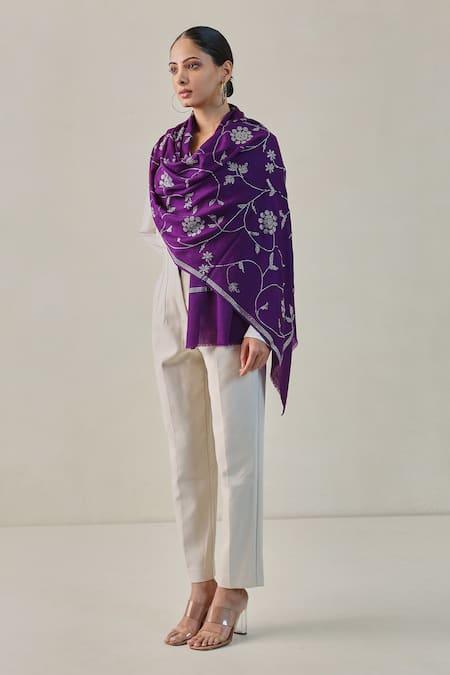 SHAZA Era Of Zaywar Jaal Swarovski Embellished Stole 