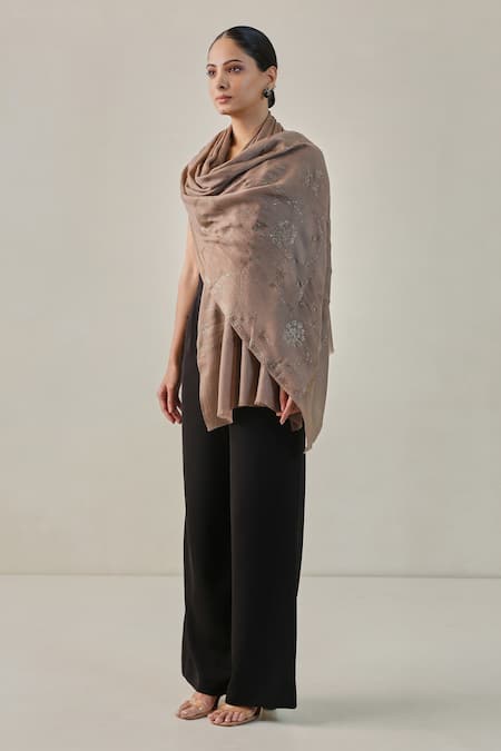 SHAZA Era Of Zaywar Jaal Hand Embellished Stole 