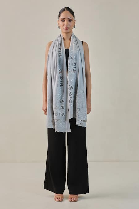 SHAZA Moira Vineyard Zaywar Cutwork Stole 