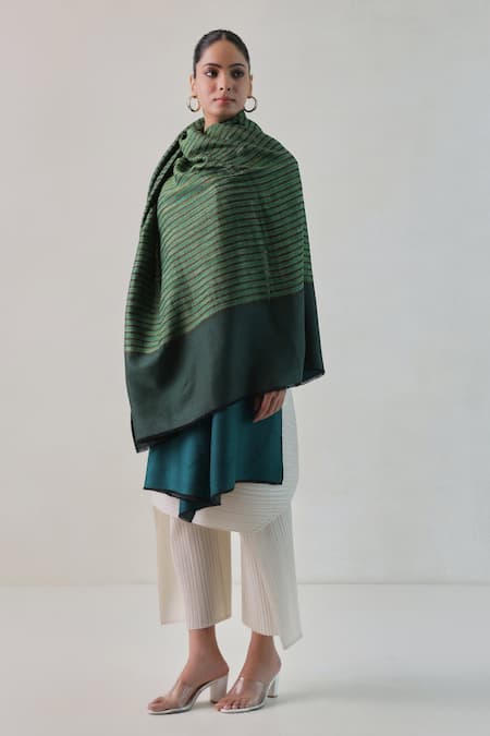 SHAZA Arzoo Zari & Pashmina Reversible Shawl 