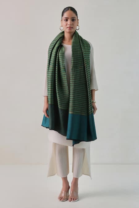 SHAZA Arzoo Zari & Pashmina Reversible Shawl 