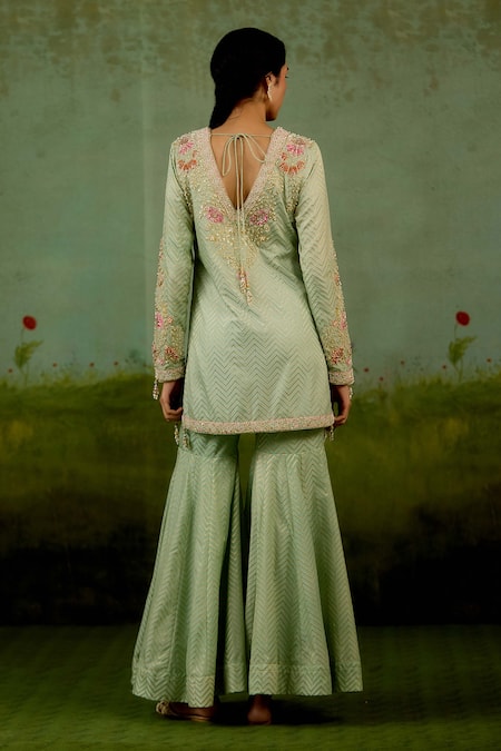 Shyam Narayan Prasad Zardozi Embroidered Kurta Sharara Set 