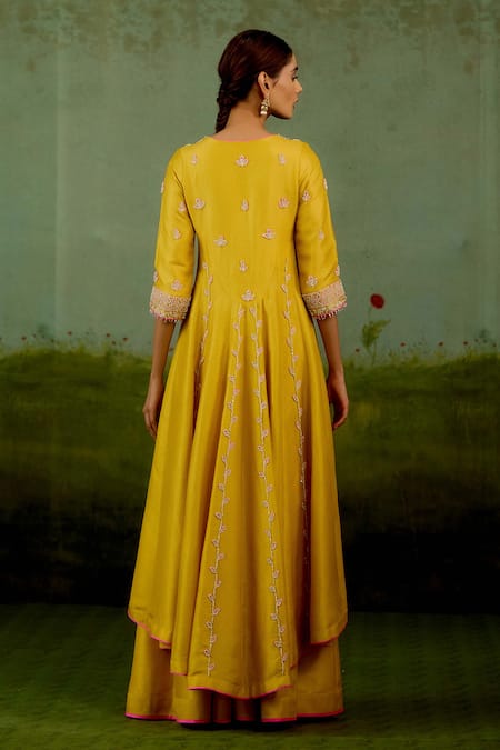 Shyam Narayan Prasad Zardozi Embroidered Anarkali Sharara Set 