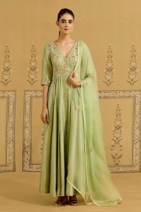 Shyam Narayan Prasad Zardozi Embroidered Anarkali Pant Set