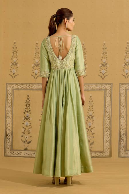 Shyam Narayan Prasad Zardozi Embroidered Anarkali Pant Set