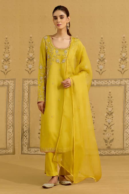 Shyam Narayan Prasad Zardozi Embroidered Kurta Pant Set 