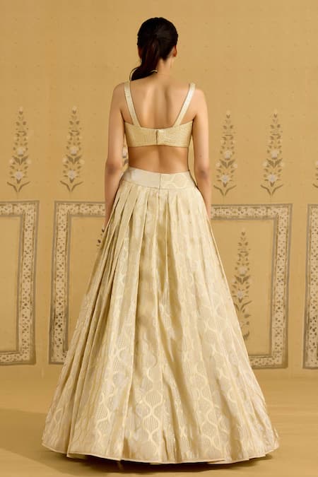 Shyam Narayan Prasad Gota Embroidered Lehenga Set 