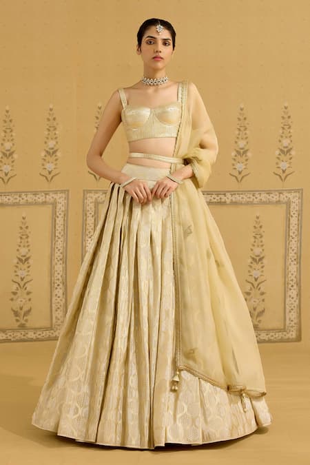 Shyam Narayan Prasad Gota Embroidered Lehenga Set 