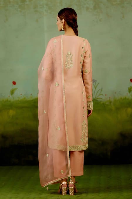 Shyam Narayan Prasad Zardozi Embroidered Banarasi Kurta Set 