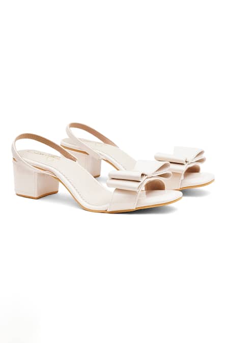 Sole House_Cream Bows Creme Heels _Online_at_Aza_Fashions