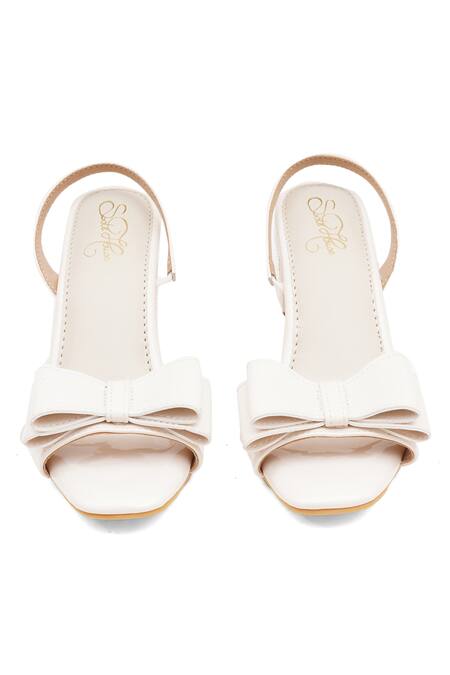 Sole House_Cream Bows Creme Heels _at_Aza_Fashions