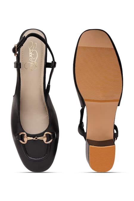 Buy_Sole House_Black Buckles Norma Leather Block Heels 