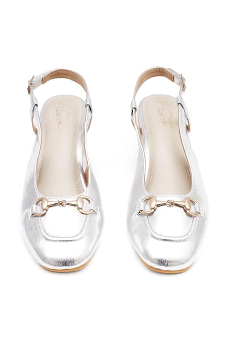 Sole House_Silver Buckles Dorthy Block Heels _at_Aza_Fashions