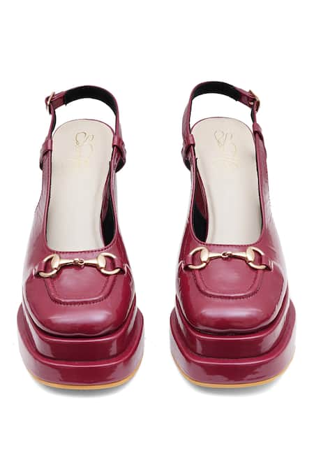 Buy_Sole House_Burgundy Buckles Noir Leather Heels 