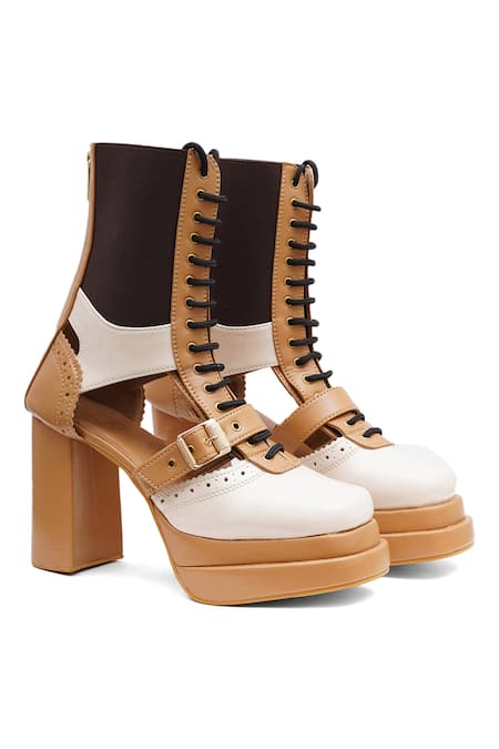 Buy_Sole House_Multi Color Mocha Luxe Boots _Online_at_Aza_Fashions