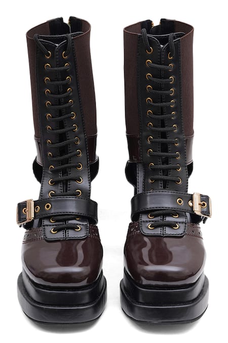 Buy_Sole House_Brown Buckles Midnight Cocoa Boots 