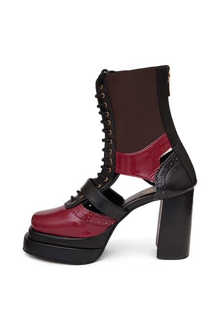 Buy_Sole House_Red Buckles Crimson Edge Boots _Online_at_Aza_Fashions