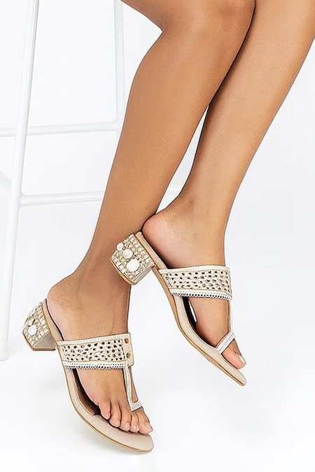 Sole House Stone Encrusted Block Heels 
