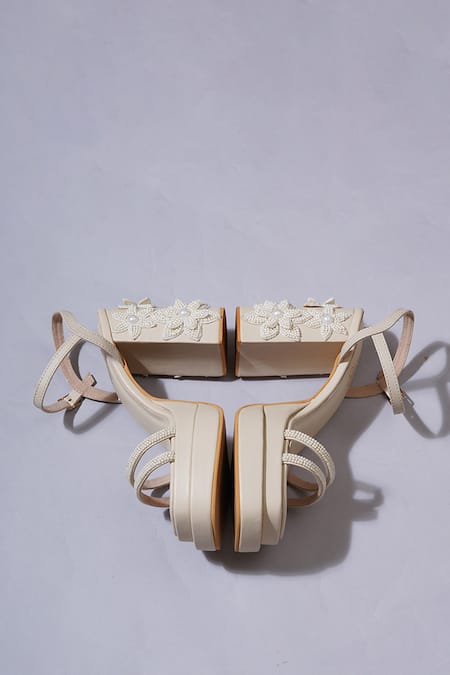 Sole House Daisy Embroidered Block Heels 