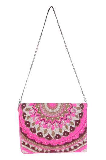 Nazaakat By Samara Singh Embellished Mandala Pattern Boho Bag 