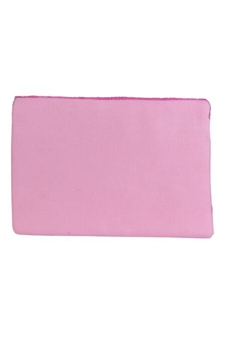 Nazaakat By Samara Singh_Pink Beads Floral Envelope Bag With Detachable Sling _Online_at_Aza_Fashions