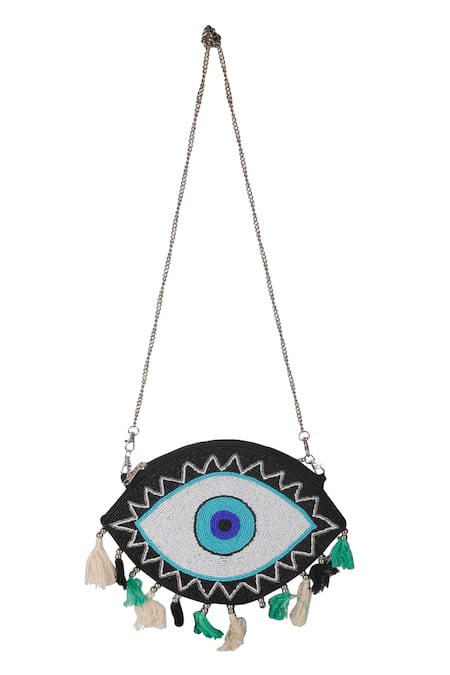 Nazaakat By Samara Singh Evil Eye Beaded Embroidered Sling Bag 