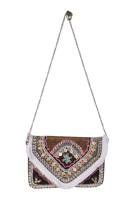 Nazaakat By Samara Singh Embellished Sequins & Beads Boho Bag 