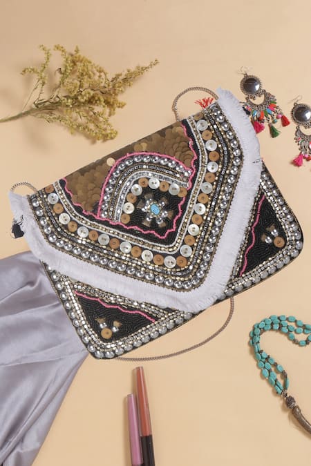 Nazaakat By Samara Singh Embellished Sequins & Beads Boho Bag 
